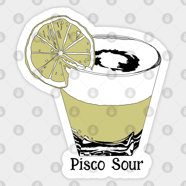 Pisco Sour Illustration Sticker by H. R. Sinclair